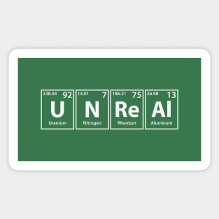 Unreal (U-N-Re-Al) Periodic Elements Spelling Sticker